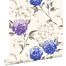 papier peint hortensias bleu profond et violet de ESTAhome