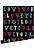 papier peint love you - citations multicolore sur noir de ESTA home
