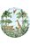 papier peint panoramique rond adhésif animaux de la jungle vert, bleu et beige de Sanders & Sanders