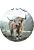 papier peint panoramique rond adhésif Vache Highland beige et vert grisé de Sanders & Sanders