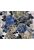 papier peint panoramique Chérie bleu, gris et or de Komar
