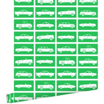 papier peint voitures vert de ESTAhome