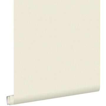 papier peint uni mat avec texture de lin beige crème de ESTAhome