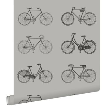 papier peint vélos gris chaud clair de ESTAhome