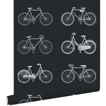 papier peint vélos noir et blanc de ESTAhome