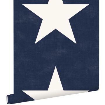 papier peint étoiles bleu marine de ESTAhome