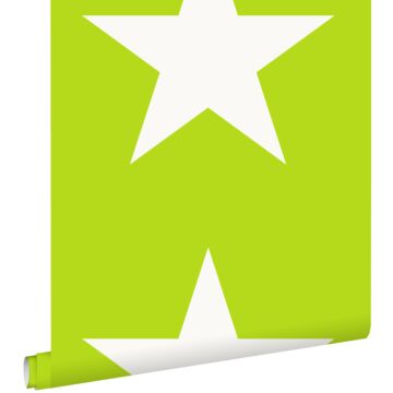 papier peint étoiles vert citron de ESTAhome