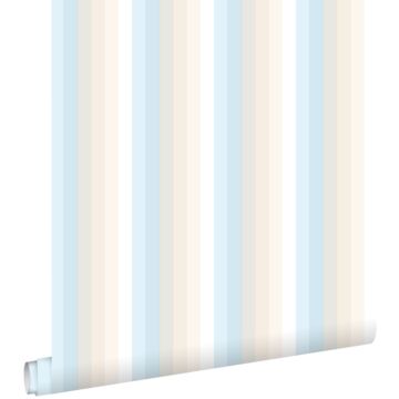 papier peint rayures arc-en-ciel bleu clair et beige de ESTAhome