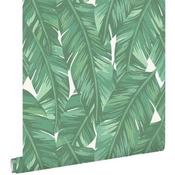 papier peint feuilles de bananier vert jade de ESTAhome