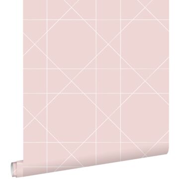 papier peint lignes graphiques vieux rose de ESTAhome