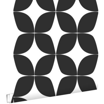 papier peint motif graphique noir et blanc de ESTAhome