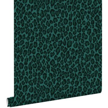 papier peint peau de léopard vert émeraude de ESTAhome