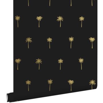 papier peint palmiers noir et or de ESTAhome
