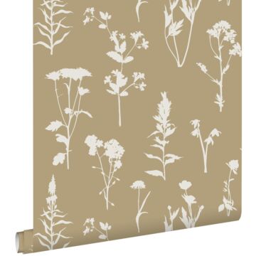 papier peint fleurs des champs beige de ESTAhome