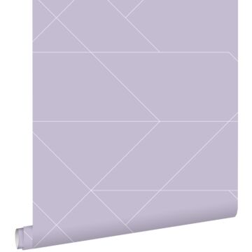 papier peint lignes graphiques lilas violet de ESTAhome