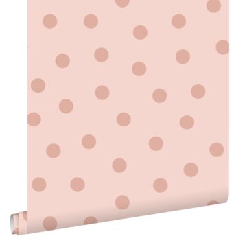 papier peint à motif de petits points rose de ESTAhome