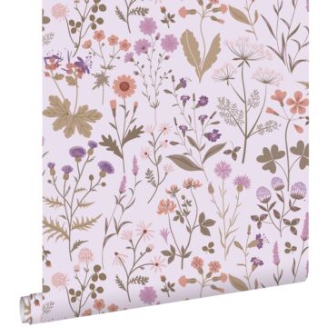 papier peint fleurs des champs violet de ESTAhome