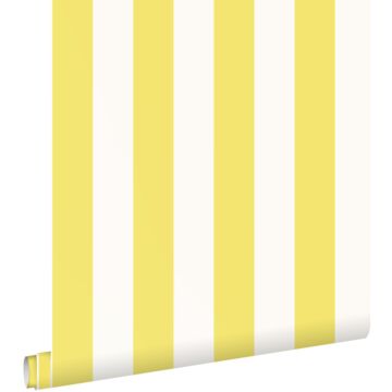 papier peint à rayures jaune et blanc de ESTAhome