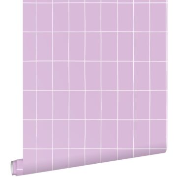 papier peint carrelage lilas violet et blanc de ESTAhome