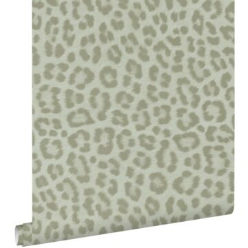 papier peint peau de léopard vert grisé de ESTAhome