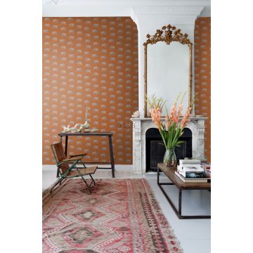 papier peint salon léopards orange chaude 139178