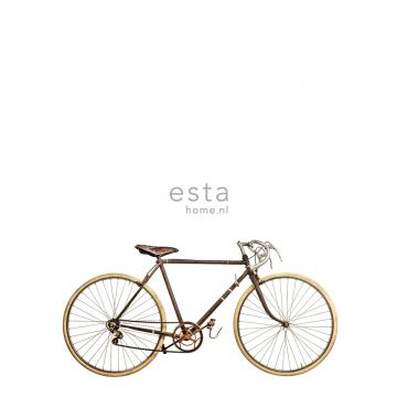 papier peint panoramique vieux vélo blanc, marron et beige de ESTAhome