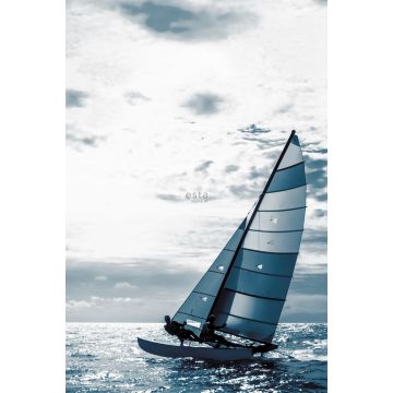 papier peint panoramique voilier bleu de ESTAhome