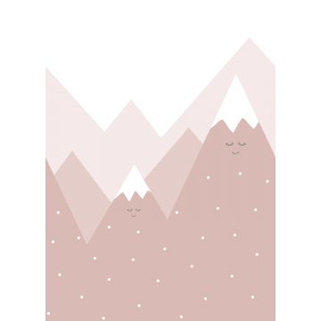 papier peint panoramique montagnes vieux rose de ESTAhome