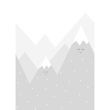 papier peint panoramique montagnes gris clair de ESTAhome