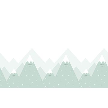 papier peint panoramique montagnes vert menthe de ESTAhome