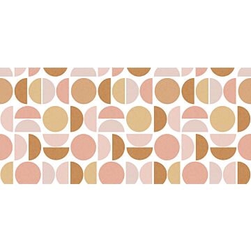 papier peint panoramique formes géométriques rose clair et beige de ESTAhome