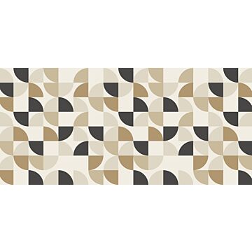 papier peint panoramique formes géométriques beige et noir de ESTAhome
