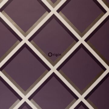 papier peint géométrique violet de Origin Wallcoverings