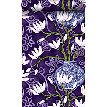 papier peint magnolia violet de Origin Wallcoverings