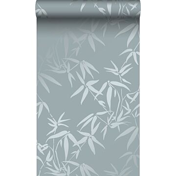papier peint feuilles de bambou bleu de Origin Wallcoverings