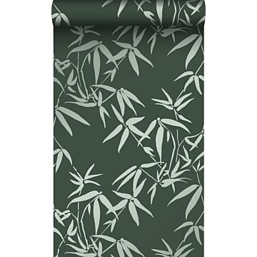 papier peint feuilles de bambou vert foncé de Origin Wallcoverings