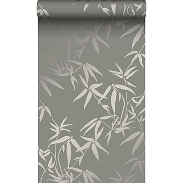 papier peint feuilles de bambou gris chaud de Origin Wallcoverings