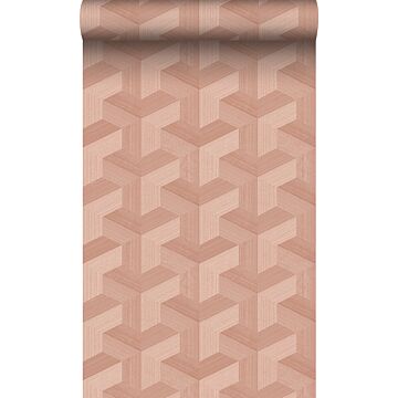 PP intissé éco texture graphique 3D rose terracotta de Origin Wallcoverings