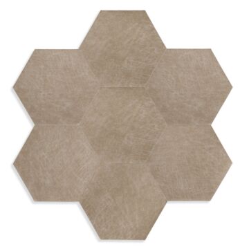 carreaux adhésifs en cuir écologique  hexagone sable beige de Origin Wallcoverings