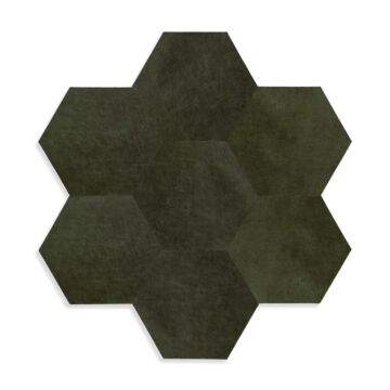 carreaux adhésifs en cuir écologique  hexagone vert olive grisé de Origin Wallcoverings