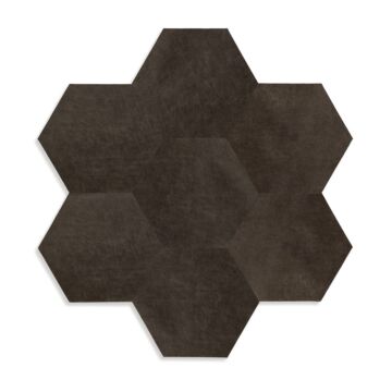 carreaux adhésifs en cuir écologique  hexagone brun foncé de Origin Wallcoverings