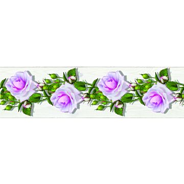 frise de papier peint adhésive fleurs blanc, vert et rose de Sanders & Sanders
