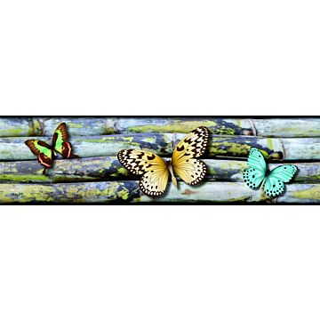 frise de papier peint adhésive papillons gris, jaune et bleu de Sanders & Sanders
