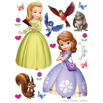 sticker mural Princesse Sofia violet, vert et marron de Disney