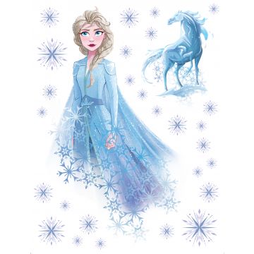 sticker mural La Reine des neiges Elsa bleu clair de Disney