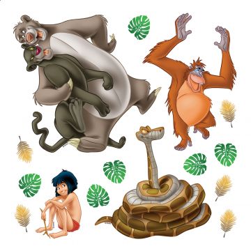sticker mural Le Livre de la jungle marron, beige et vert de Disney