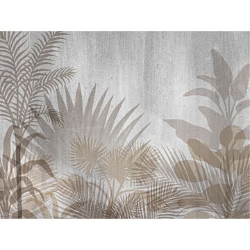 papier peint panoramique plantes tropicales beige et gris de Sanders & Sanders