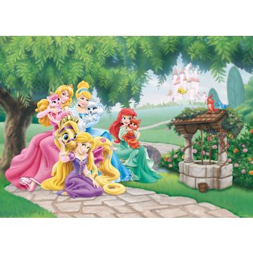 affiche Princesses vert, jaune et rose de Disney