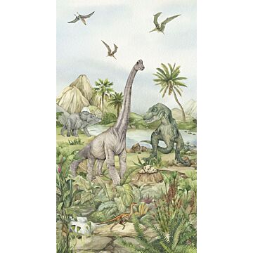 papier peint panoramique dinosaures gris de Sanders & Sanders