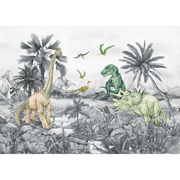 affiche dinosaures gris de Sanders & Sanders